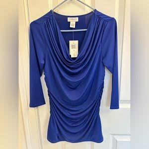 NWT Carmen Marc Valvo Cowl Neck Top